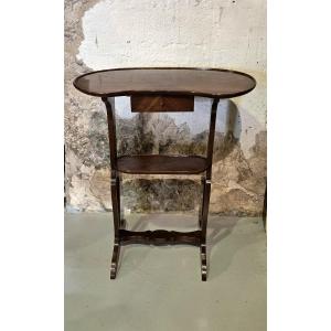 Mahogany Veneered Kidney-shaped Table, Louis XVI Style, 20th Century