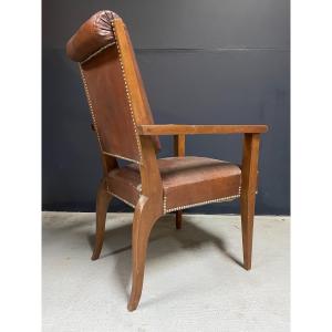 Modernist Design Leather Art Deco Office Chair