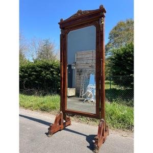 Psyche Empire Gilt Bronze Caryatid Back From Egypt Mirror XIXth Napoleon III