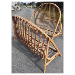 Child Rattan Headboard 90 Vintage Design Old Bedding