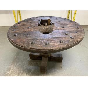 Pedestal Table Chariot Wheel Charette Spain Portugal High Period Popular Art