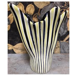 Jean De Lespinasse Corolle Large Ceramic Vase Lavandou Vallauris Jouve