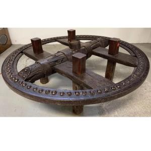 Chariot Wheel Cart Portugal Spain High Period Coffee Table Popular Art