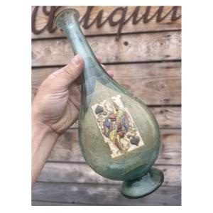 Emile Gallé Enameled Glass Model A La Carte A Playing Nineteenth Enamel Glass