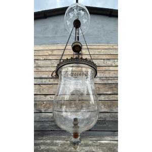 Lantern Chandelier Hall Entrance Lamps Glass Belgium 