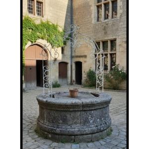 Well Top Gallows Arch Grille Arch Wrought Iron Coping 19th Century Gate