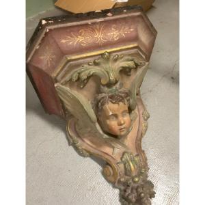 60cm Wall Sconce Console Holder For Church Angel/church Statue, Terracotta
