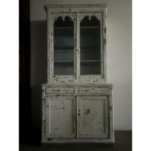 Bookcase, Glass-fronted Cabinet, Display Cabinet, 19th Century, Antique Patina, Sideboard, Shelf, Buffet