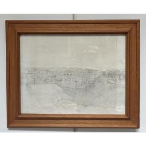 Jean-achille Benouville (1815-1891) Rome, View Of The Forum, Pencil On Paper