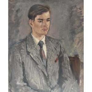 René Mels (1909-1977) Portrait Of A Young Man, Oil On Canvas Signed