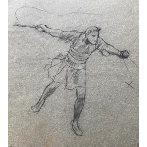 Georges Antoine Rochegrosse (1859-1938) Study For “le Cocher”, Original Drawing