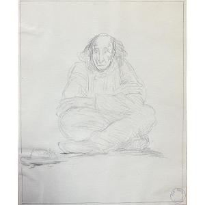 Jean-pierre Laurens (1875-1932) The Beggar, Pencil On Paper