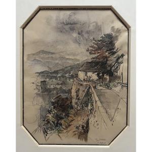 Charles Jouas (1866-1942) View Of A City From The Heights, 1927, Signed And Dated