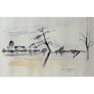 Maurice Asselin (1882-1947) A Countryside Landscape, Watercolour Signed