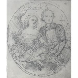 Eugène Devéria (1805-1865) Two Children, Study
