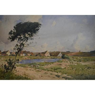 Paul-emile Lecomte (1877-1950) Village View, Great Aquare