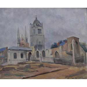 Maurice Asselin (1882-1947) Saint Paul Church In Orleans, Signed Oil On Canvas