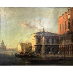 View Of Venice, Oil On Canvas.