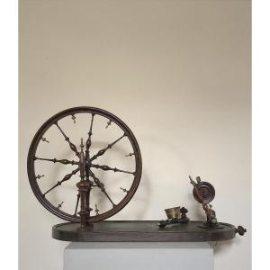 18th Century Table Spinning Wheel.