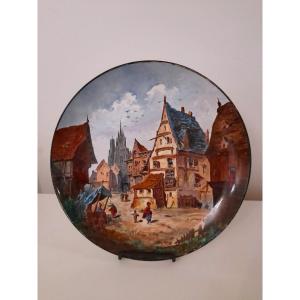 Large Faience Dish From The Vieillard Factory In Bordeaux, Late 19th Century 