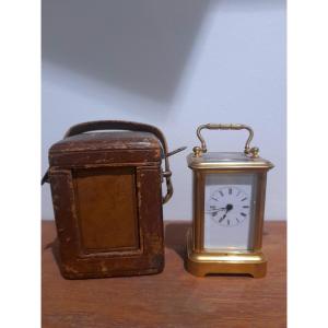 Miniature Officer's Travel Clock With Gift Box, Late 19th Century