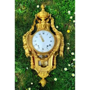 Louis XVI Period Gilt Bronze Wall Clock 18th Century 18th Century Pendulum Clock
