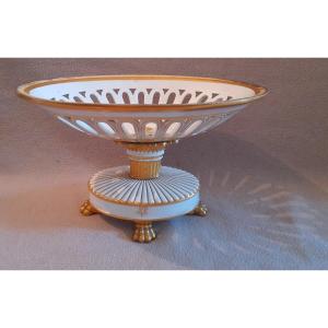 Basket Table Centerpiece Navette Presentation Cup Porcelain Manufacture Honoré Period