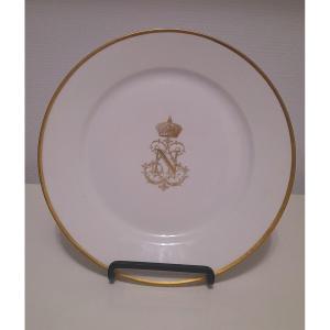 Flat Plate From The Emperor Napoleon III Ball Service, Sèvres Porcelain, Historical Souvenir