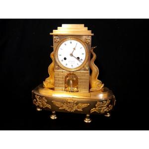 Fountain Clock Empire Period Noseda Marseille Claude Galle Gilded Bronze 