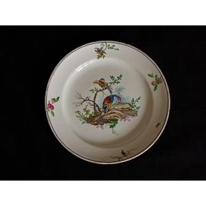 Earthenware Plate With Birds Or Seals 18th Century XVIII Century