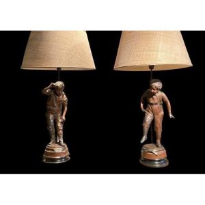 Pair Of Regulates Mounted In Lamps