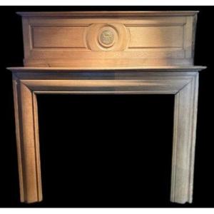 Louis XIV Style Solid Oak Fireplace Surround