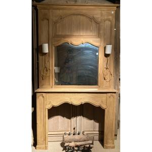 Cheminée Et Trumeau De Style Louis XV époque XVIIIème En Mélèze