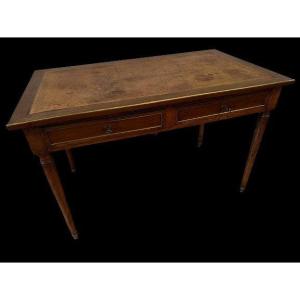 Flat Desk In Beech And Mahogany