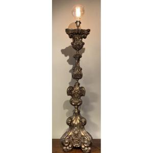 Copper Candle Holder Mounted In Lamp