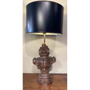 Two Basswood Firepots Reassembled As Lamps 