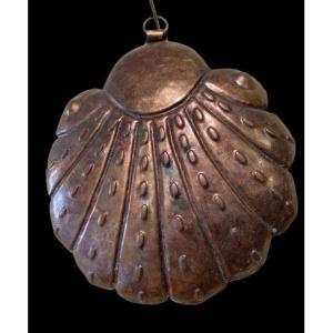 Scallop Shell In Repoussé Metal.