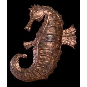 Seahorse In Repoussé Metal.