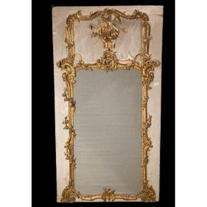 Large Regency Trumeau In Gilded Wood