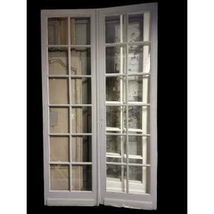 Two Pairs Of Double Glazed Doors With Small Panes