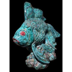 Earthenware Fish Signed Bonome