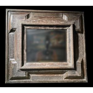 Mirror With Guilloché Wood Frame