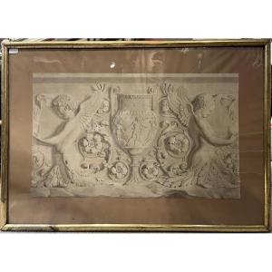 19th-century Bas-relief Drawing