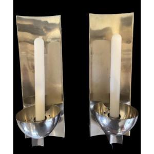Stainless Steel Wall Lamp From The 1970s