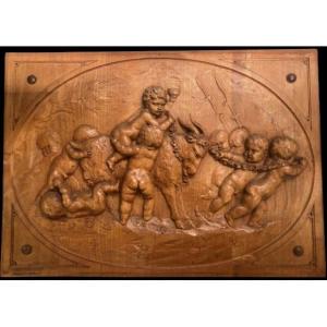 Carved Wooden Plate - 19th Century