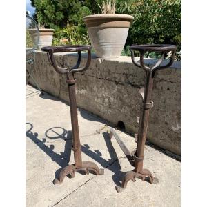 Pair Of Landiers - End Of XVIIIth Century