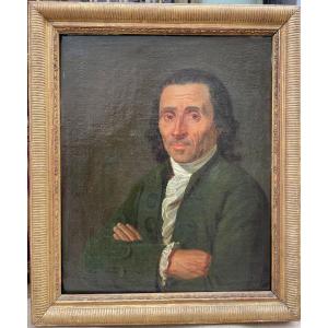 French School XVIIIth Oil On Canvas Portrait Of A Man In A Frock Coat Hands Of High Quality 10f 55x46cm 18th 