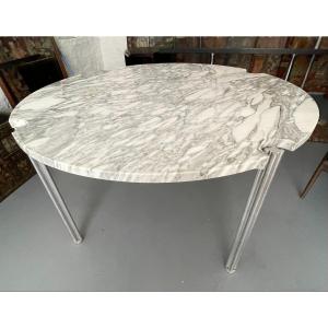 George Ciancimino (1928) International Furniture Designer Editor Calacatta Marble Circular Table 134 Cm 