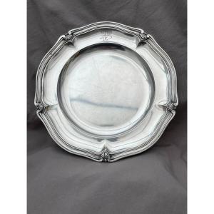 Circulating Plain Solid Silver Serving Dish Minerva Hallmark 1st Title 950/°° Net Weight 800 Gr Model Louios XV Silversmith Limousin & Souche 