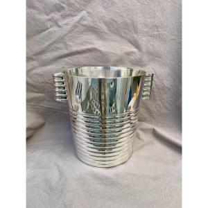 Luc Lanel (1893-1965) For Christofle Normandy Champagne Bucket “ondulations” 1933 Art Deco